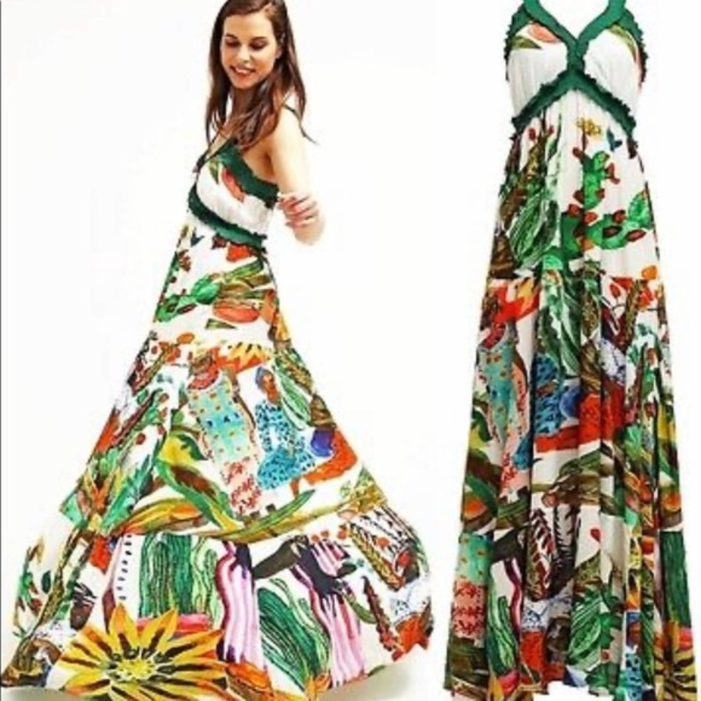 Desigual Nenat Maxi Dress African Print XL (42)